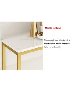 JOMILA Console Table for Entryway, Faux Marble Sofa Table with Golden Frame for Living Room Office Gold  - Image 4