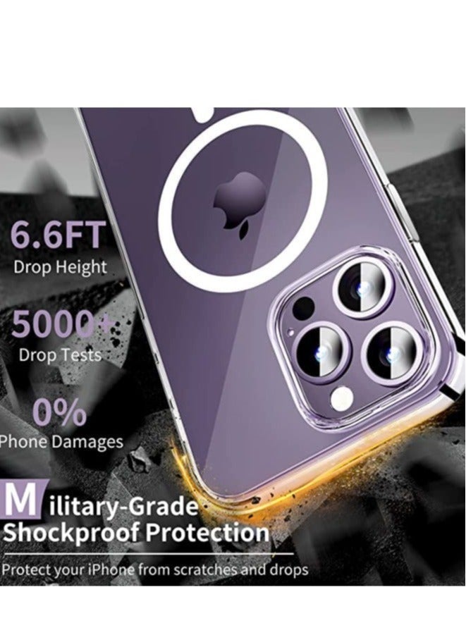 iPhone 14 Pro Max Meg-safe case | Anti Yellowing clear case | ultra slim Anti-Scratch Hard back cover | Shockproof Corner Bumper Protection | Wireless charging compatible iphone 14 pro max cover - Image 3