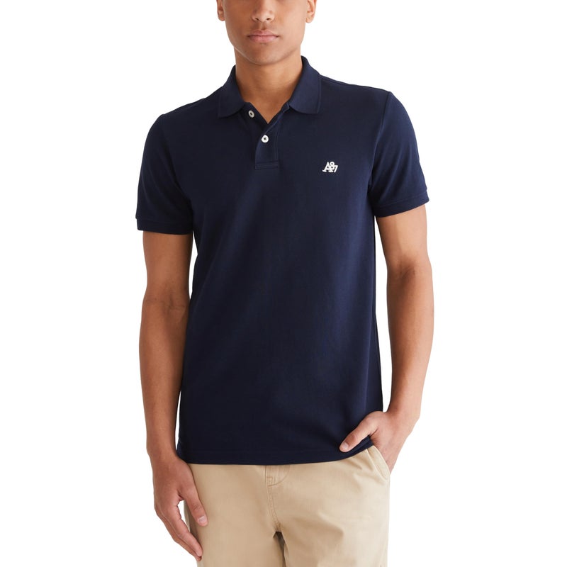 Aeropostale Aero A87 Solid Pique Polo, Heritage Navy, L - Image 1