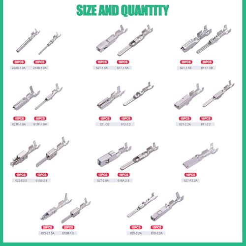 Twidec290PCS Car Electrical Wire Terminal Pins Connector 11518222835mm 21Type Connector Pins Terminal Auto Electric Connectors NonInsulated Plug Removal Male Female Crimp Pins - Image 3