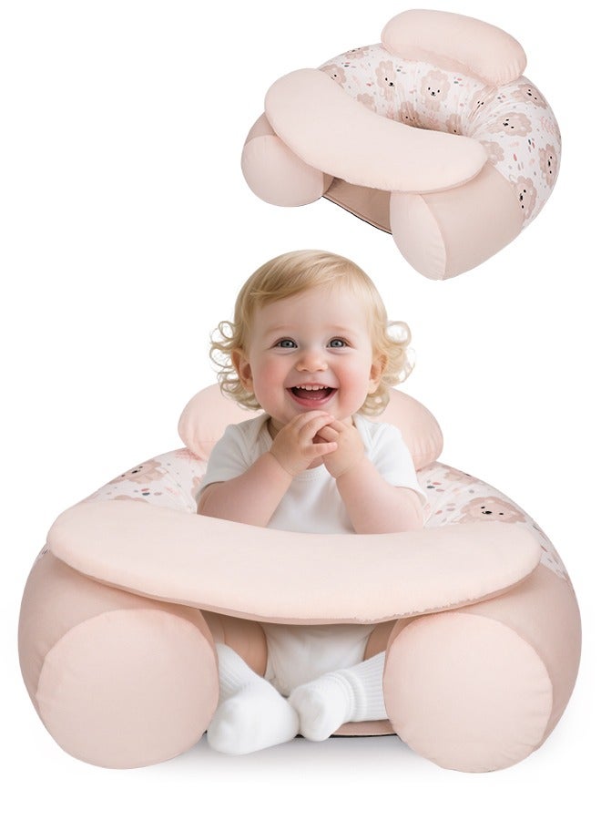 Beauenty Baby Sit Me Up Seat, Inflatable Baby Seat with Cover for Babies 3-36 Months,Portable,Inflatable Sit  Play Floor Seat for Sitting Up,Inflatable Baby Chair Baby Seats for Sitting Up 3 Months - Image 1