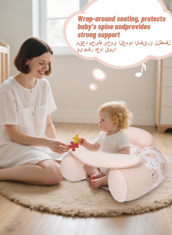 Beauenty Baby Sit Me Up Seat, Inflatable Baby Seat with Cover for Babies 3-36 Months,Portable,Inflatable Sit  Play Floor Seat for Sitting Up,Inflatable Baby Chair Baby Seats for Sitting Up 3 Months - Image 5