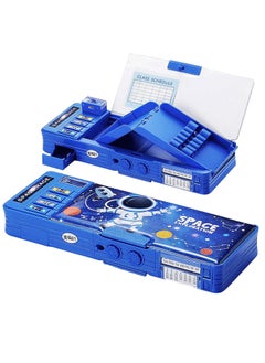 Generic Pop-up multifunctional pencil case, cartoon astronaut pencil case stationery with combination lock, pencil sharpener, schedule, whiteboard, school supplies, best birthday gift for teenagers  - Image 1