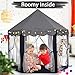 Monobeach Princess Tent Girls Black Large Playhouse Kids Castle Play Tent with Star Lights Gift Toy for Children Indoor and Outdoor Games - Image 4