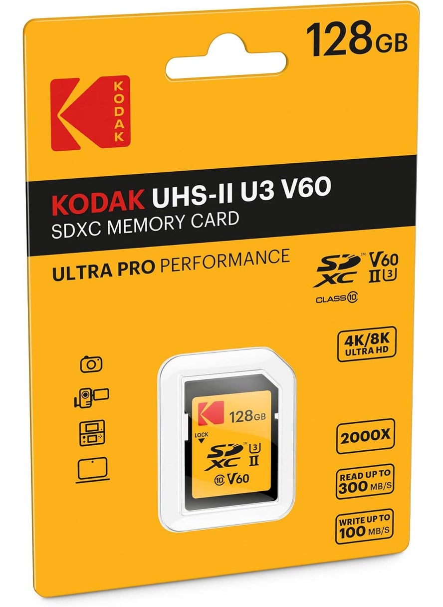Kodak Kodak 128GB UHSII U3 V60 Ultra Pro SDXC Memory Card  - Image 2