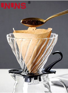 UNUNS V60 Pour Over Coffee Filter, Coffee Dripper,Cone Paperless Reusable Single Cup Coffee Maker 1-4 Cup With Non-slip Cup Stand 600ML  - Image 1