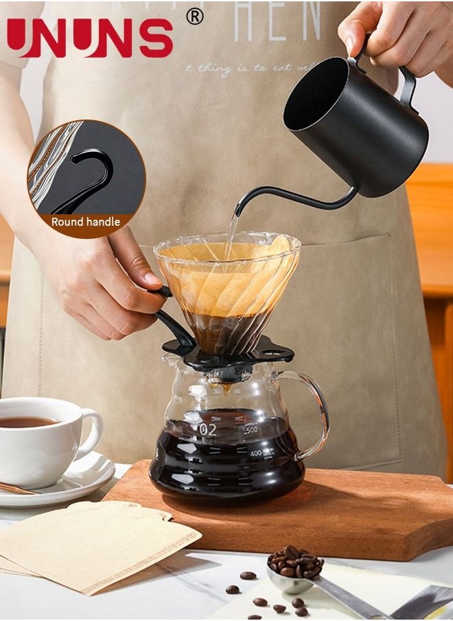 V60 Pour Over Coffee Filter, Coffee Dripper,Cone Paperless Reusable Single Cup Coffee Maker 1-4 Cup With Non-slip Cup Stand 600ML