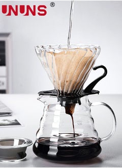 UNUNS V60 Pour Over Coffee Filter, Coffee Dripper,Cone Paperless Reusable Single Cup Coffee Maker 1-4 Cup With Non-slip Cup Stand 600ML  - Image 2