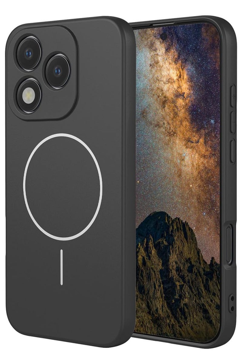 Magnetic Case for Honor 400 Lite 5G, Supports Wireless Charging Built-in Magnets Case, Silky Soft TPU Liquid Silicone Anti-Shock Case