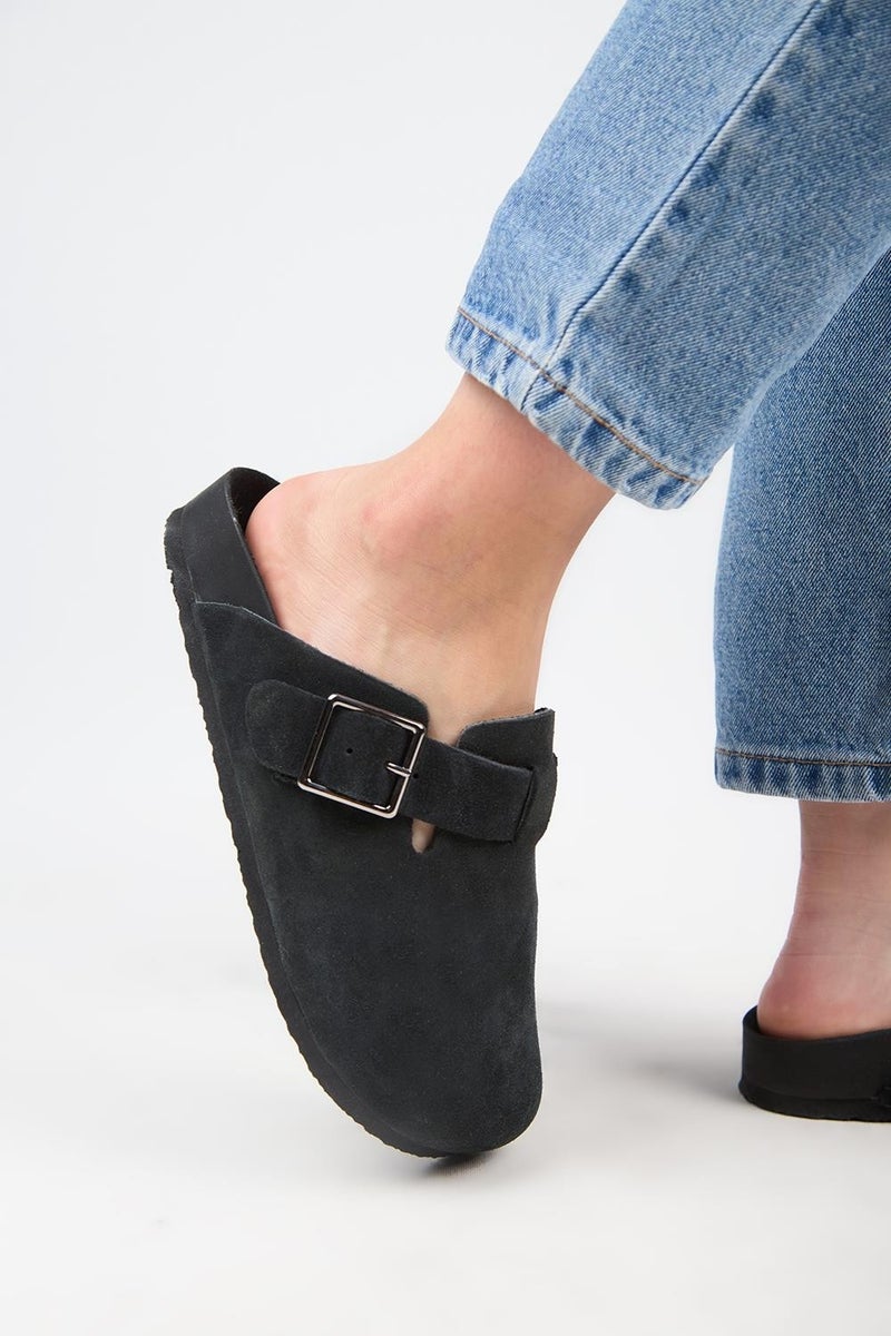Manijero Zeta 2 Women's Belt Buckled Sabo Anthracite Slippers  - Image 5
