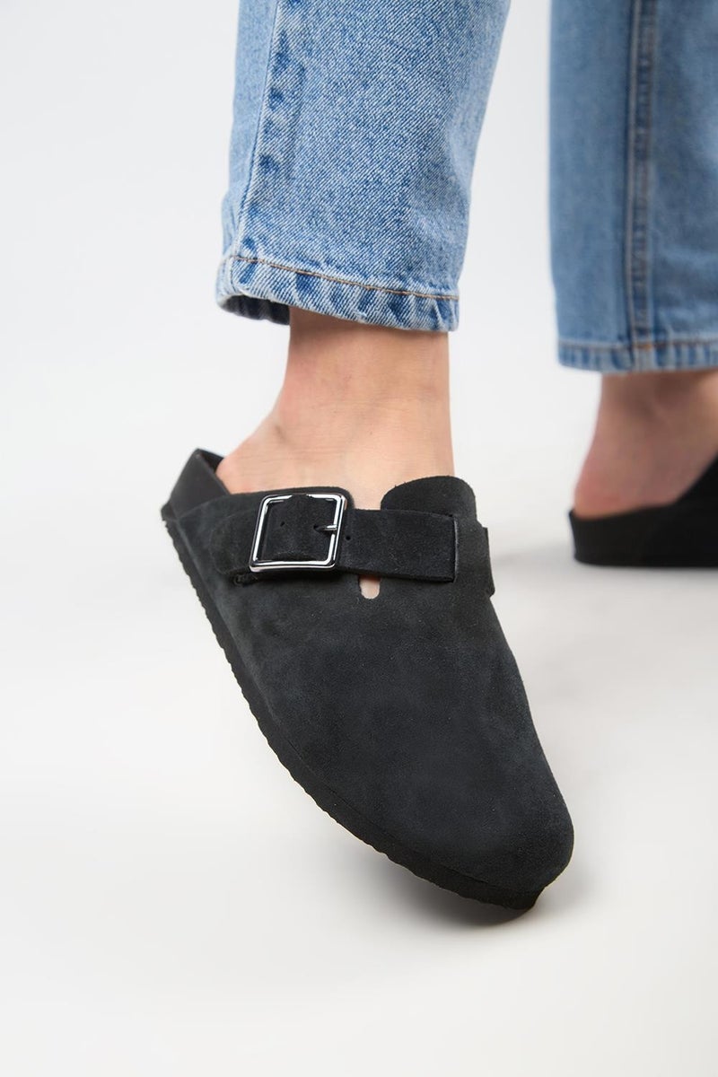 Manijero Zeta 2 Women's Belt Buckled Sabo Anthracite Slippers  - Image 4