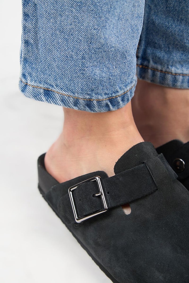 Manijero Zeta 2 Women's Belt Buckled Sabo Anthracite Slippers  - Image 3