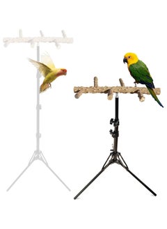 XICEN Height Adjustable Bird Perch Stand,Bird mast 16-63 Inch Natural Pepper Wood Parrot Perch Toy, Bird Training Perch Stand, Indoor and Outdoor Bird Stands for Small to Medium Bird  - Image 1