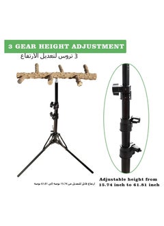 XICEN Height Adjustable Bird Perch Stand,Bird mast 16-63 Inch Natural Pepper Wood Parrot Perch Toy, Bird Training Perch Stand, Indoor and Outdoor Bird Stands for Small to Medium Bird  - Image 3