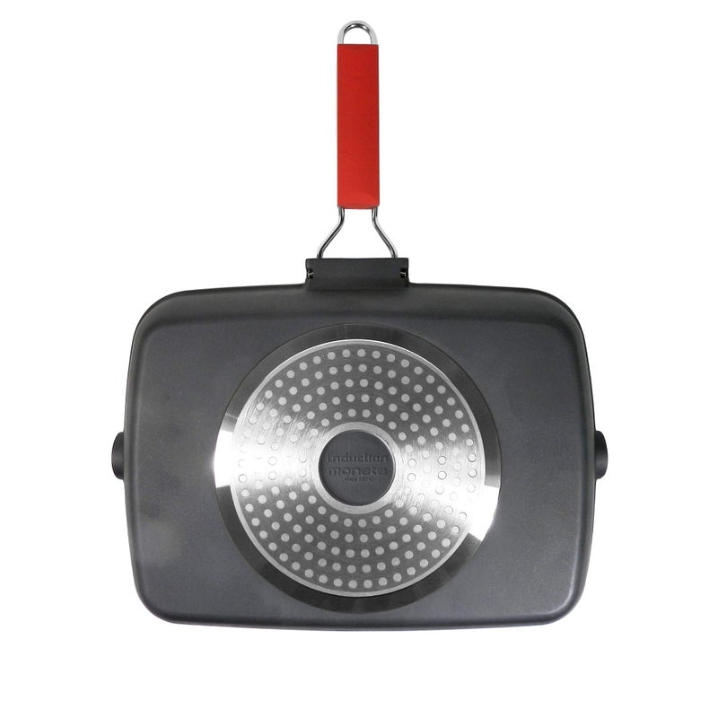 Moneta Coin Grill Pan 24x34 cm Pro Grill with Folding Handle also for Induction - Image 2