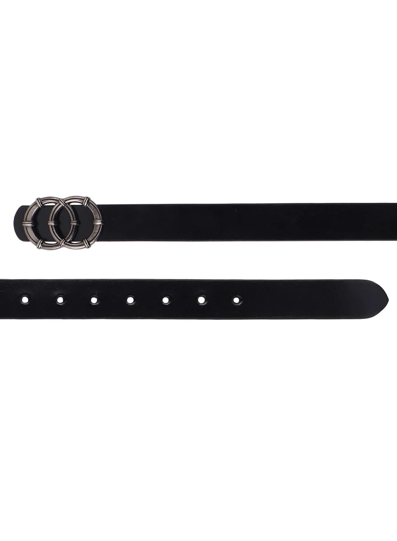 TEAKWOOD Genuine Leather Women Black Belt One Size 30-42 inch