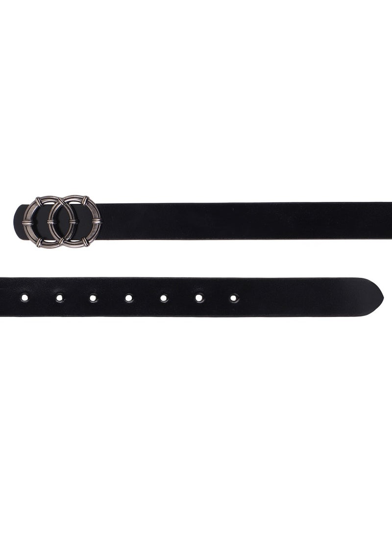 TEAKWOOD Genuine Leather Women Black Belt One Size 30-42 inch  - Image 5