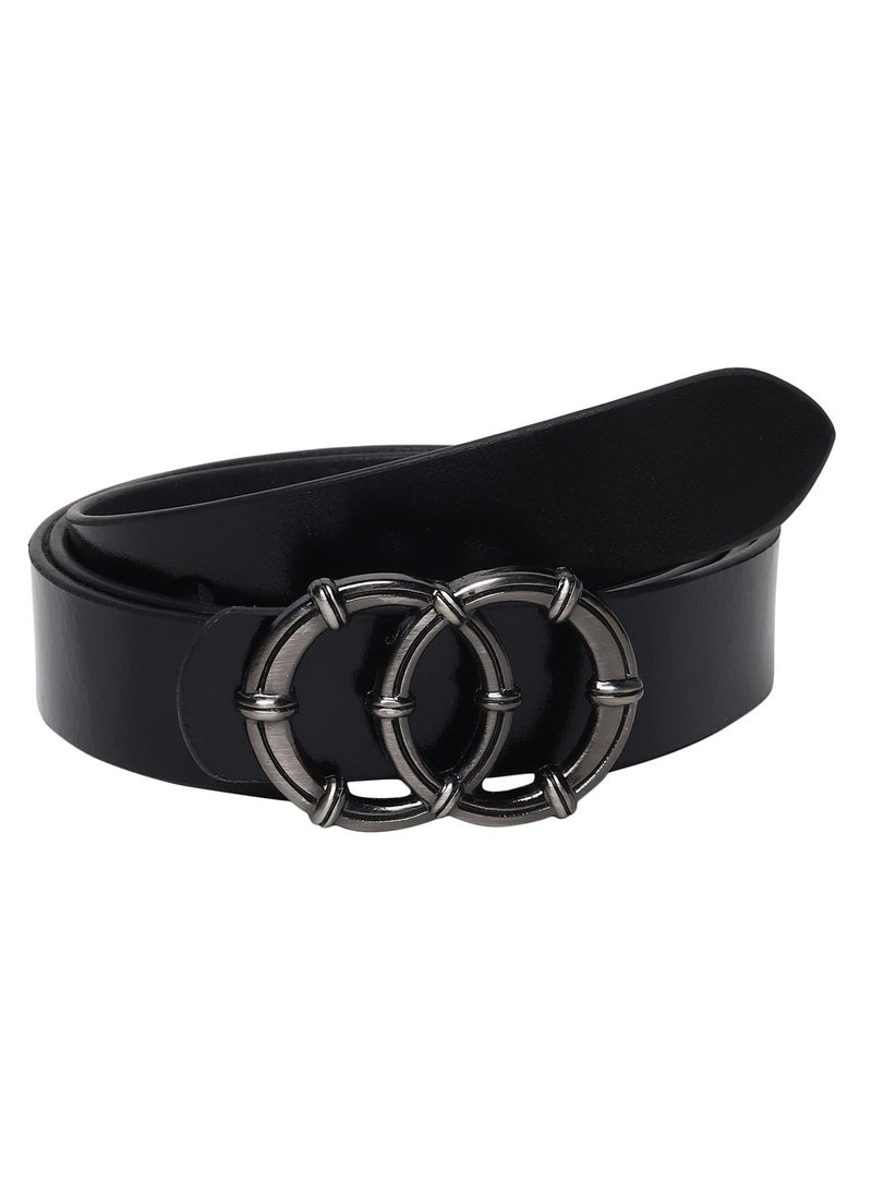 TEAKWOOD Genuine Leather Women Black Belt One Size 30-42 inch  - Image 4