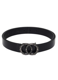 TEAKWOOD Genuine Leather Women Black Belt One Size 30-42 inch  - Image 2