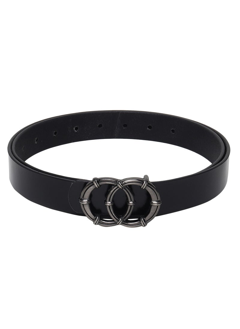TEAKWOOD Genuine Leather Women Black Belt One Size 30-42 inch  - Image 2