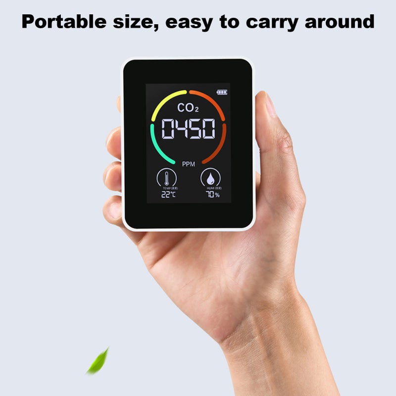 Air Quality Monitor CO2 Air Detector Carbon Dioxide Detector Temperature Humidity Sensor Real Time Reading - Image 5