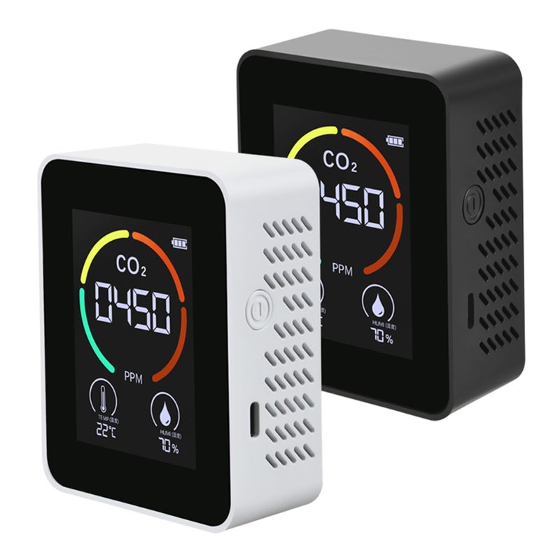 Air Quality Monitor CO2 Air Detector Carbon Dioxide Detector Temperature Humidity Sensor Real Time Reading - Image 2