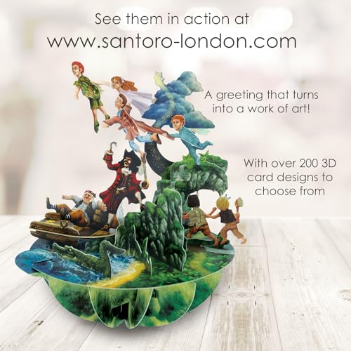 SANTORO Pirouette, 3D Pop Up Greeting Card - 'Peter Pan' - Collectible Card - Birthday Gift, Thank You Card, Get Well, All Occasions or Just Because - Party Favors for Kids, Centerpieces, Decoration, Corporate Gifts, Employee Appreciation - Image 5