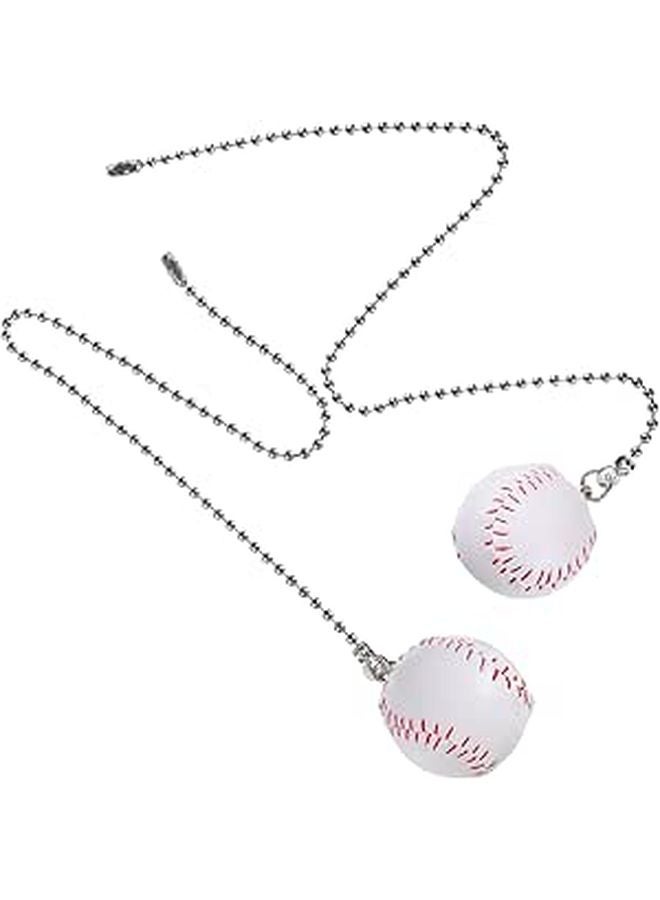 Baseball Ceiling Fan Pull Chain Extension 2 Pack Decorative Hanging Ornaments - Image 1