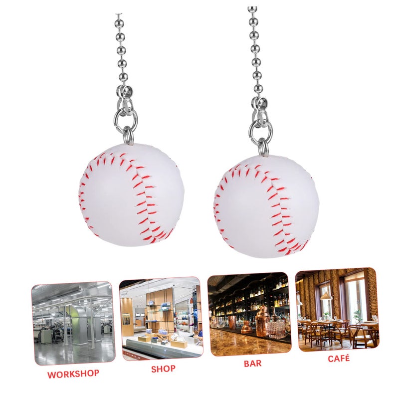 Baseball Ceiling Fan Pull Chain Extension 2 Pack Decorative Hanging Ornaments - Image 4