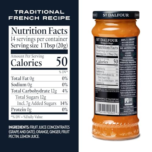 St.Dalfour St. Dalfour Orange & Ginger Fruit Spread - 10oz - 100% from Fruit & Ginger, No Artificial Ingredients, Non-GMO, No Cane Sugars, All Natural, Made in France - Image 5