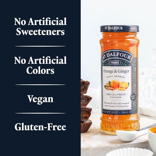 St.Dalfour St. Dalfour Orange & Ginger Fruit Spread - 10oz - 100% from Fruit & Ginger, No Artificial Ingredients, Non-GMO, No Cane Sugars, All Natural, Made in France - Image 3