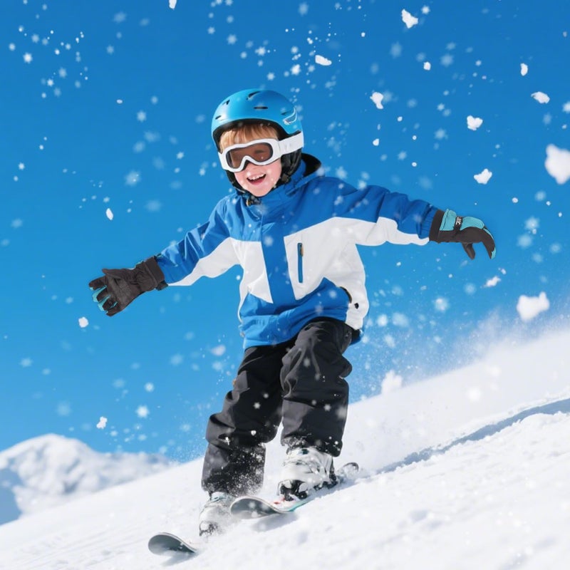 LYDTICK 3 Pairs Kids Winter Gloves Waterproof Snow Ski Gloves for Boys Girls Toddler Outdoor Warm Snowboard Mittens, Color B, 6-10 Years - Image 5