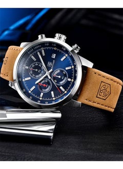 Men's Quartz Waterproof Sports Chronograph Wrist Watch, Brown Strap, BY5102 Blue - pzsku/ZAB3566BF4A450695F181Z/45/_/1718587236/9c7703c0-b28e-4769-9be5-e3c34cb027ad