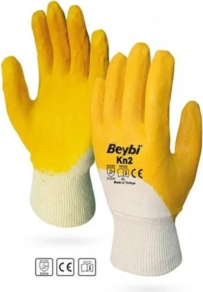 Beybi Kn2 Nitrile Cotton Worker Gloves (Number 10) (50 Pairs)