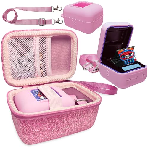JCHPINE Hard Carrying Case and Silicone Cover for Bitzee Interactive Toy Digital Pet Accessories Case for Bitzee Virtual Electronic Pets Original 15 Animals Pink - Image 1