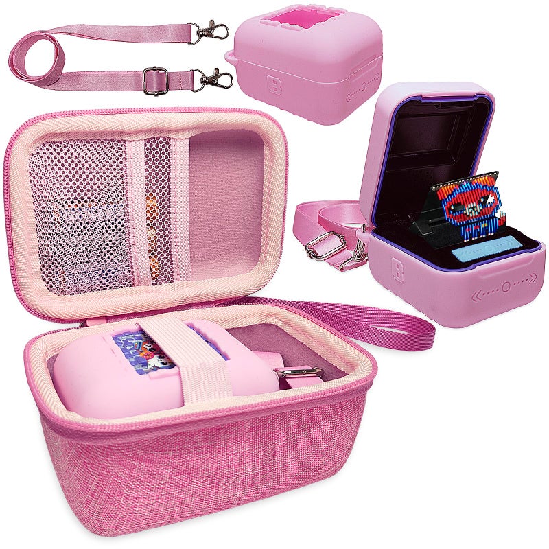 JCHPINE Hard Carrying Case and Silicone Cover for Bitzee Interactive Toy Digital Pet Accessories Case for Bitzee Virtual Electronic Pets Original 15 Animals Pink - Image 2
