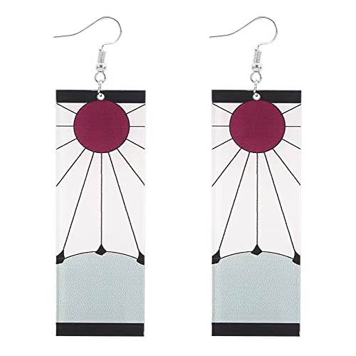 Bkinpid Tanjiro Earrings Hanafuda Tanjiro Cosplay Earrings Anime Jewelry Accessories - Image 1