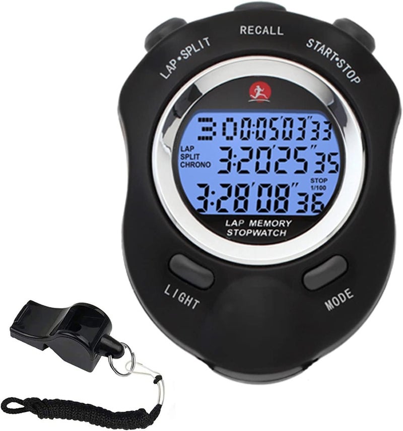 Rolilink Stop Watch Back Light Timer for Sports,10 Lap Stopwatches with Countdown Alarm Clock Timer for Sports Coach Running Competitions - Image 1