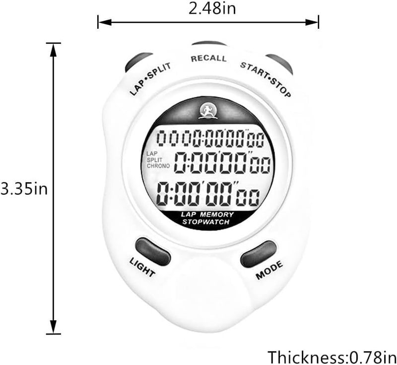 Rolilink Stop Watch Back Light Timer for Sports,10 Lap Stopwatches with Countdown Alarm Clock Timer for Sports Coach Running Competitions - Image 3