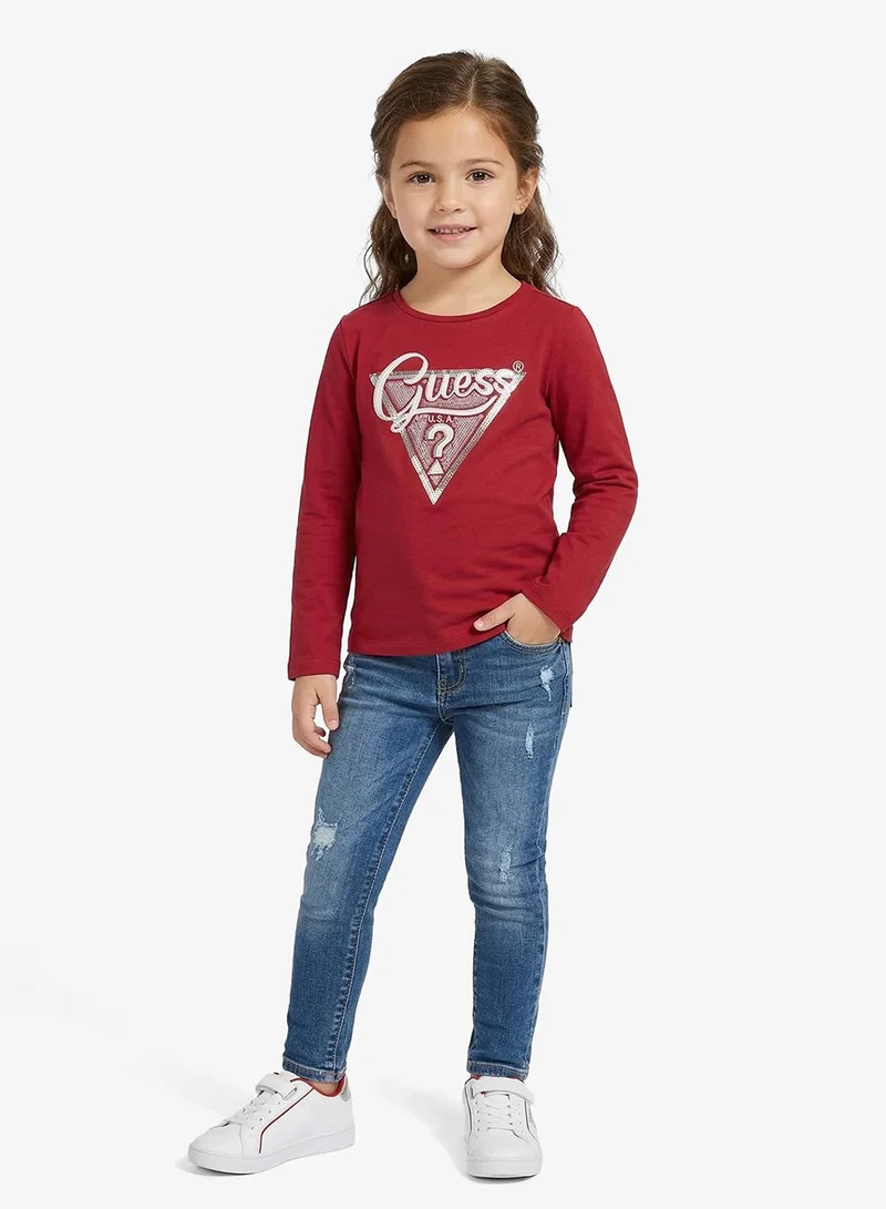 GUESS Kids Slogan Crew neck T-Shirt
