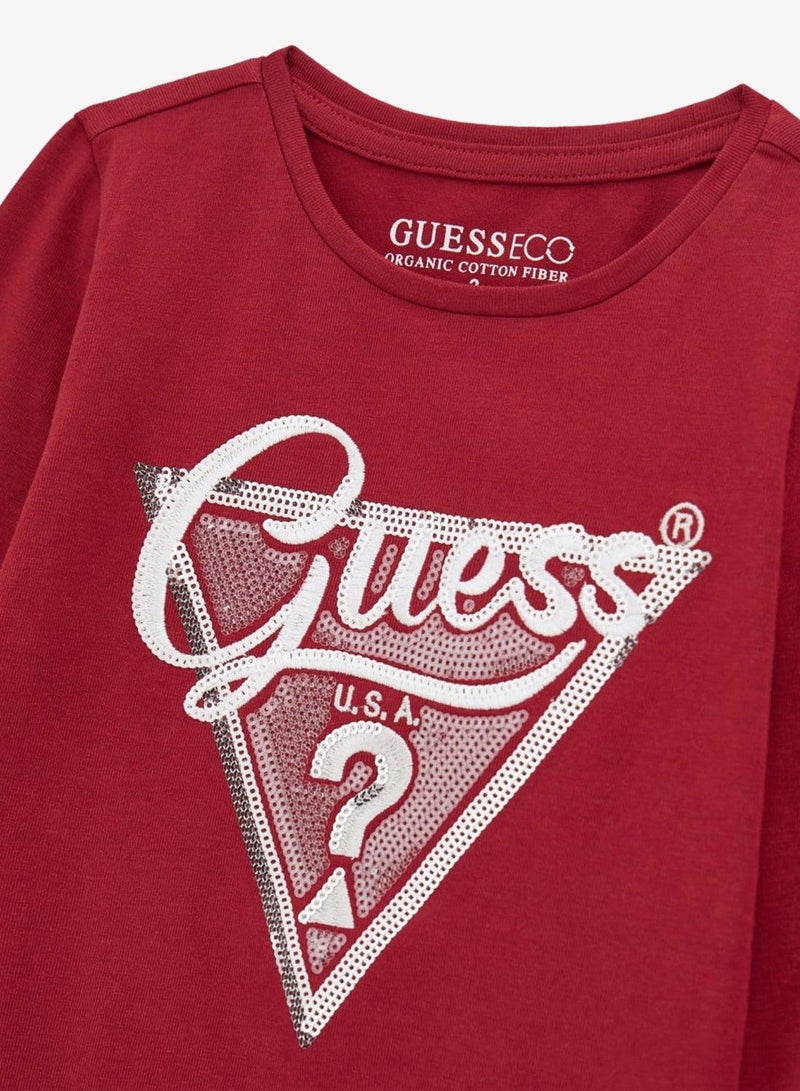 GUESS Kids Slogan Crew neck T-Shirt - Image 4