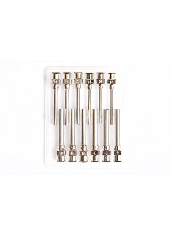 IVYRISE 12 Pack - Dispensing Needle 1" - All Metal, Stainless Steel Blunt Tip Luer Lock 8, 10, 12, 14 Gauge (All Sizes) - Image 1