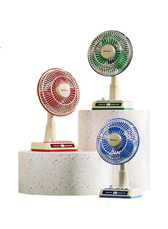 Newmine Desktop Fan Large Blade Oscillating Table Fan Long Battery Life Usb Rechargeable Office Student Dormitory High Wind Power Portable Electric Fan Chinese Red - Image 3