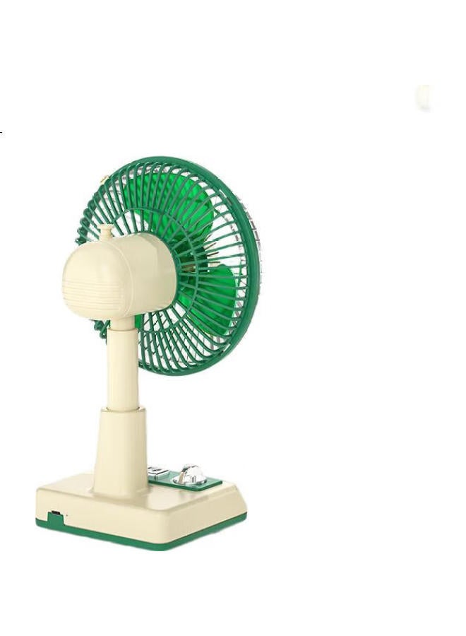 Newmine Desktop Fan Large Blade Oscillating Table Fan Long Battery Life Usb Rechargeable Office Student Dormitory High Wind Power Portable Electric Fan Chinese Red - Image 1
