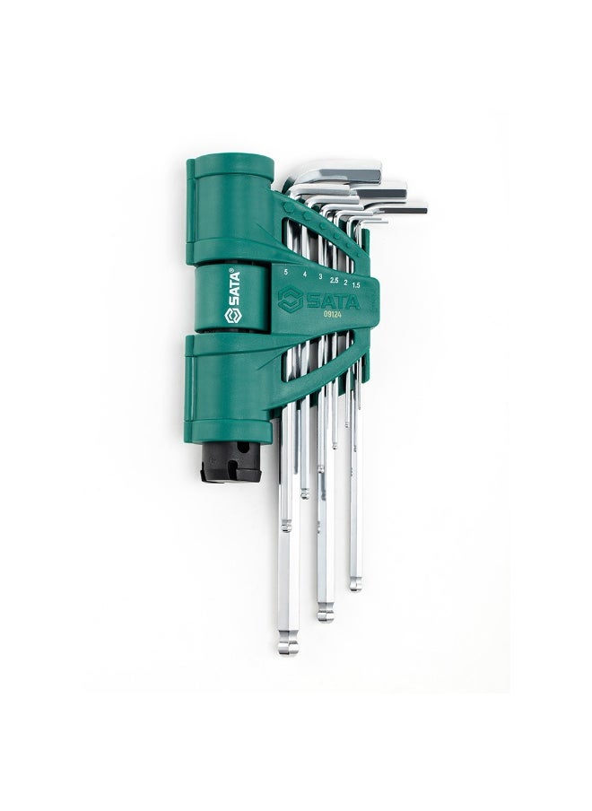 Sata SATA ST09124SJ 9-Piece Metric Extra Long Ball Point Hex Key and Torque Handle Set  - Image 1