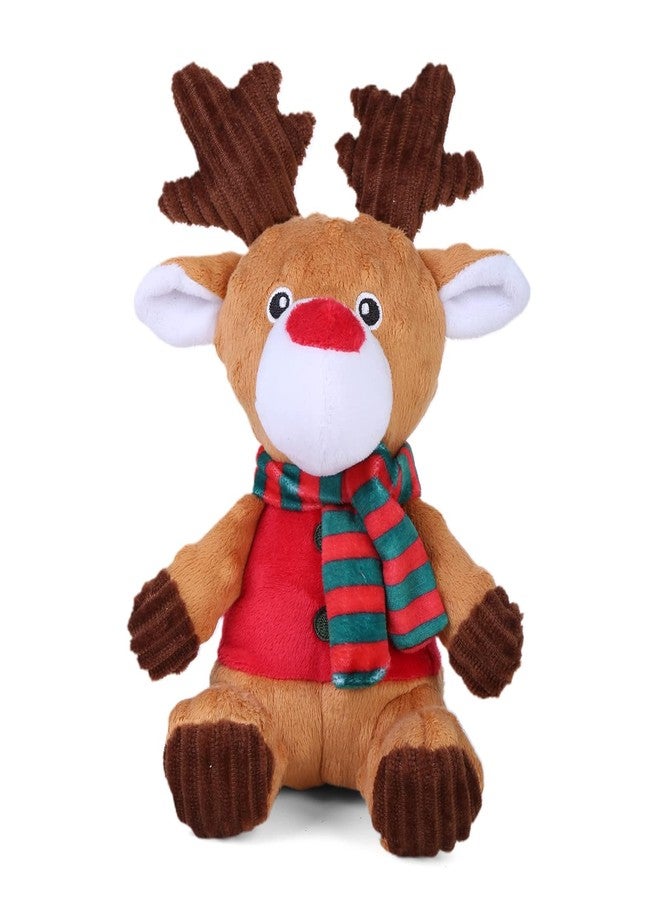Blnboimrun Christmas Reindeer Plush Dog Toy with Squeaker, Holiday Chew Toys for Puppy Teething, Interactive Stuffed Animal with Crinkle Paper for Small Medium Dogs, Best Gift for Pets - Image 2