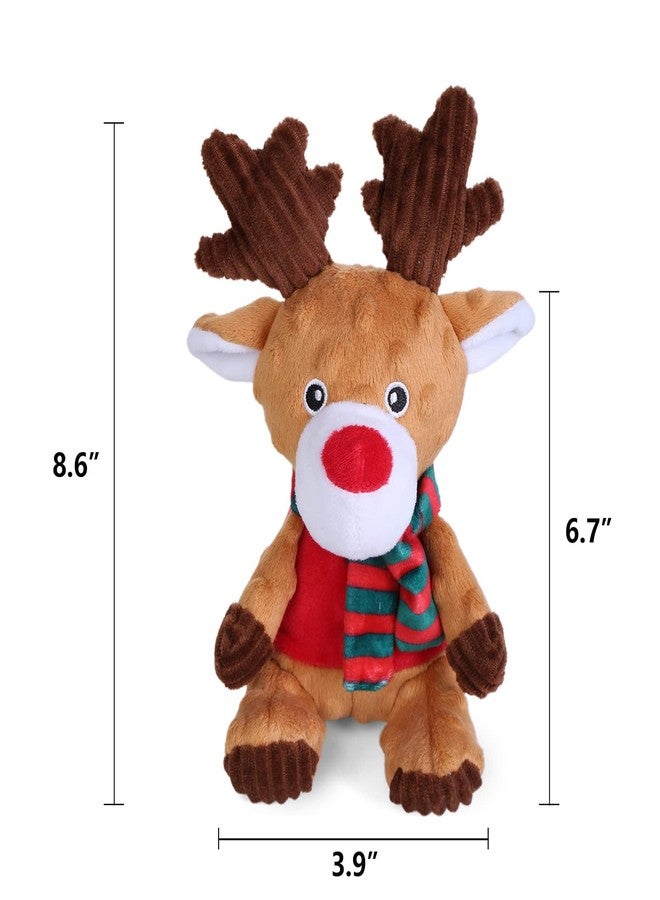 Blnboimrun Christmas Reindeer Plush Dog Toy with Squeaker, Holiday Chew Toys for Puppy Teething, Interactive Stuffed Animal with Crinkle Paper for Small Medium Dogs, Best Gift for Pets - Image 5