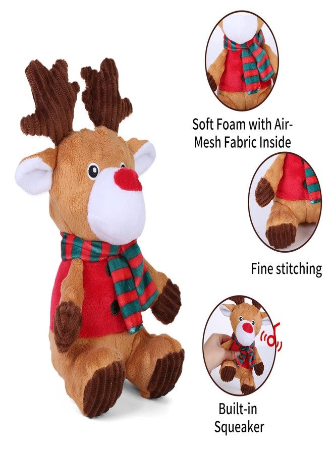 Blnboimrun Christmas Reindeer Plush Dog Toy with Squeaker, Holiday Chew Toys for Puppy Teething, Interactive Stuffed Animal with Crinkle Paper for Small Medium Dogs, Best Gift for Pets - Image 3