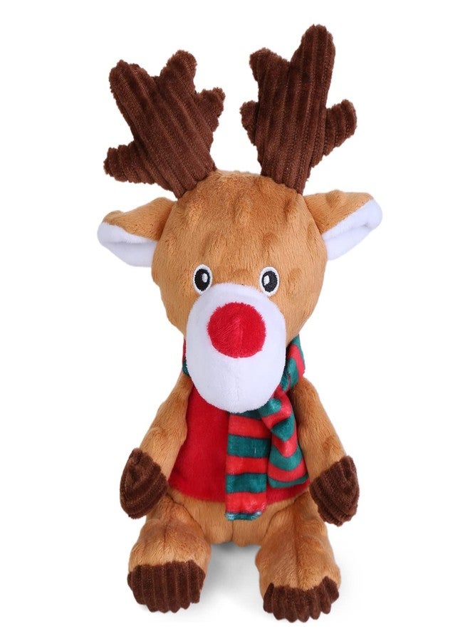 Blnboimrun Christmas Reindeer Plush Dog Toy with Squeaker, Holiday Chew Toys for Puppy Teething, Interactive Stuffed Animal with Crinkle Paper for Small Medium Dogs, Best Gift for Pets - Image 1