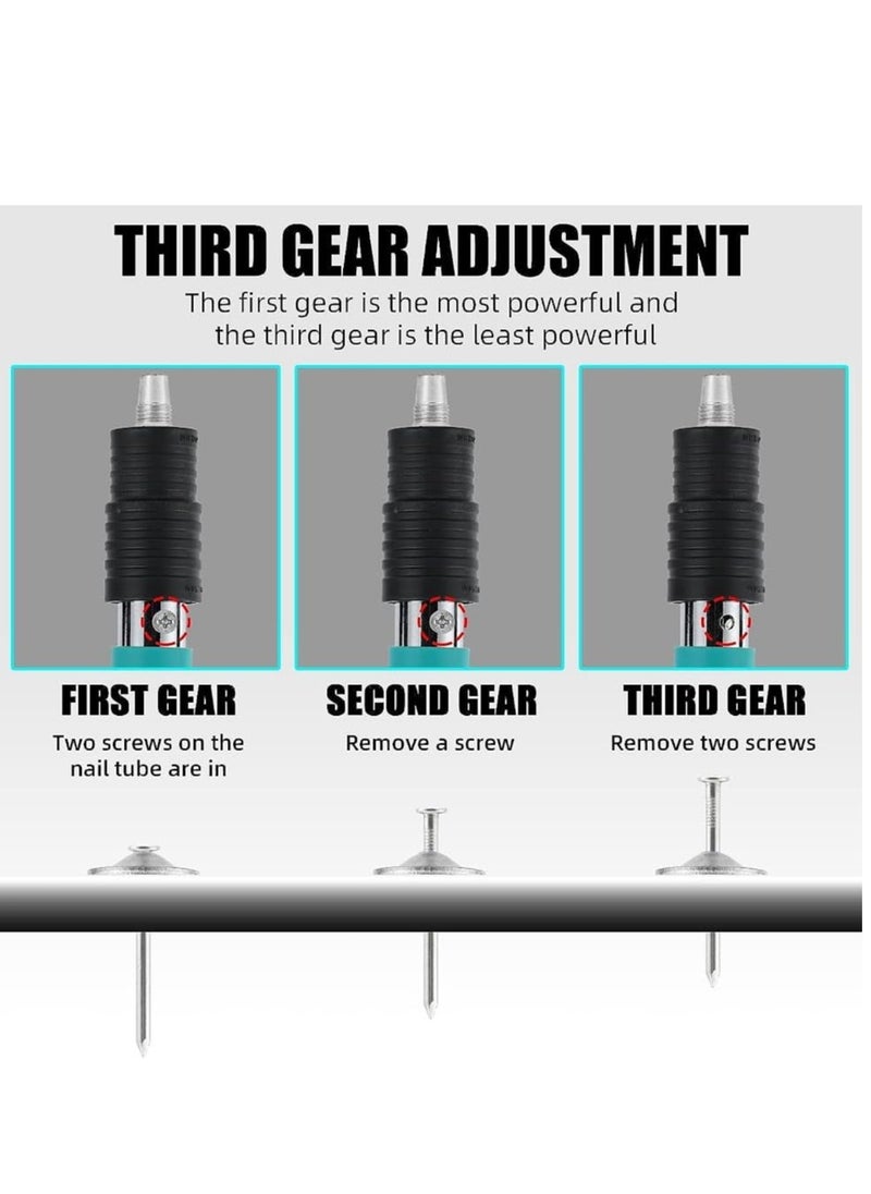 BONAI BONAI Nail Wall Fastening Tool High-pressure Nail-Gun Manual Steel Nail-Gun Strength Adjustable for Home DIY Woodworking Cement Wall  - Image 3